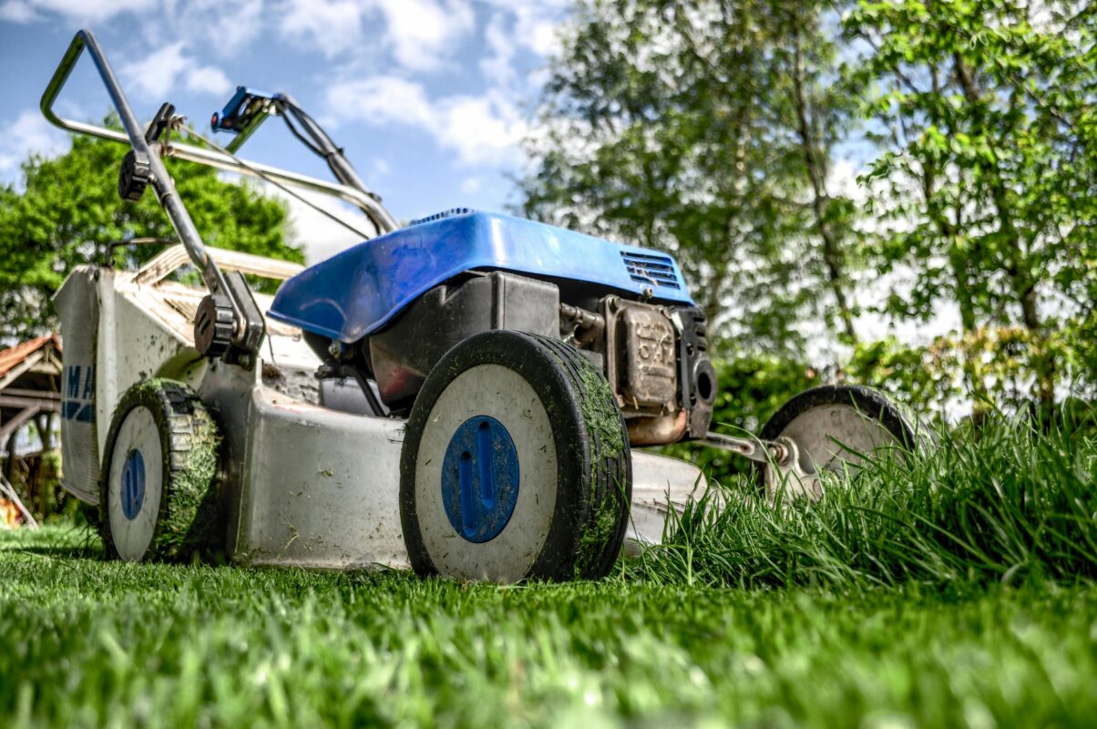 cortacésped profesionales en uso en jardín