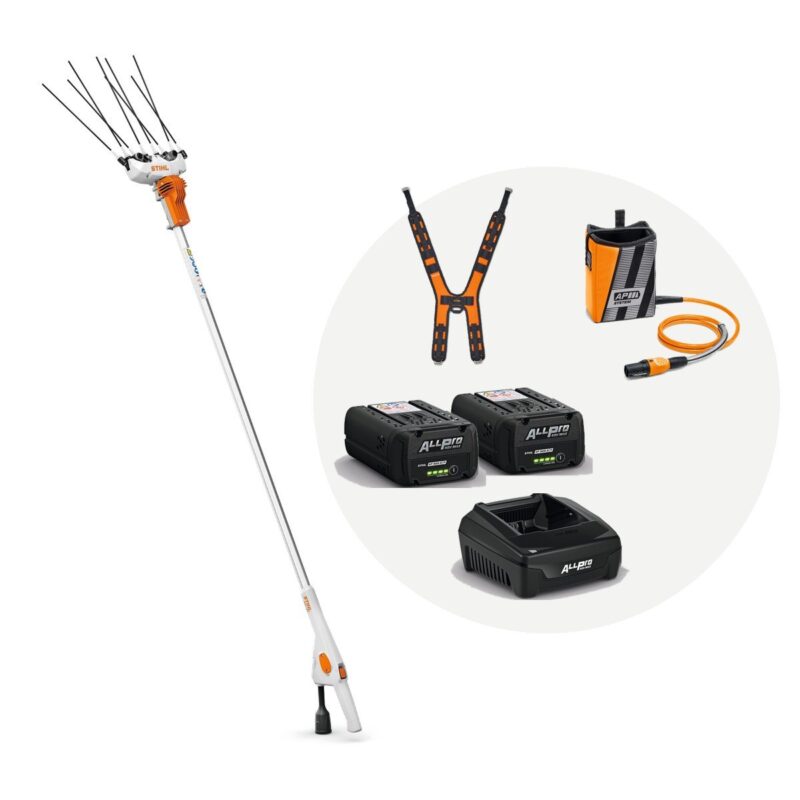 Kit vareador STIHL SPA 130 con 2 baterías AP 300 P, cargador, arnés y bolsa con cable