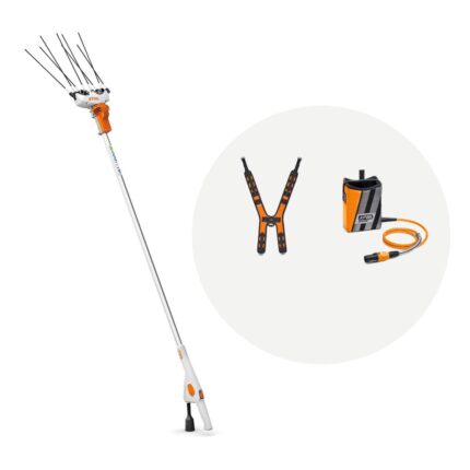 Vareador STIHL SPA 130 con arnés y bolsa portabatería con cable de conexión