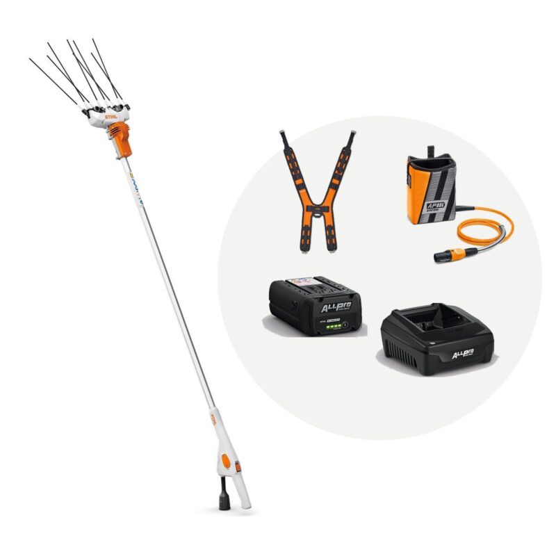 Kit vareador STIHL SPA 130 con batería AP 300 P, cargador, arnés y bolsa con cable